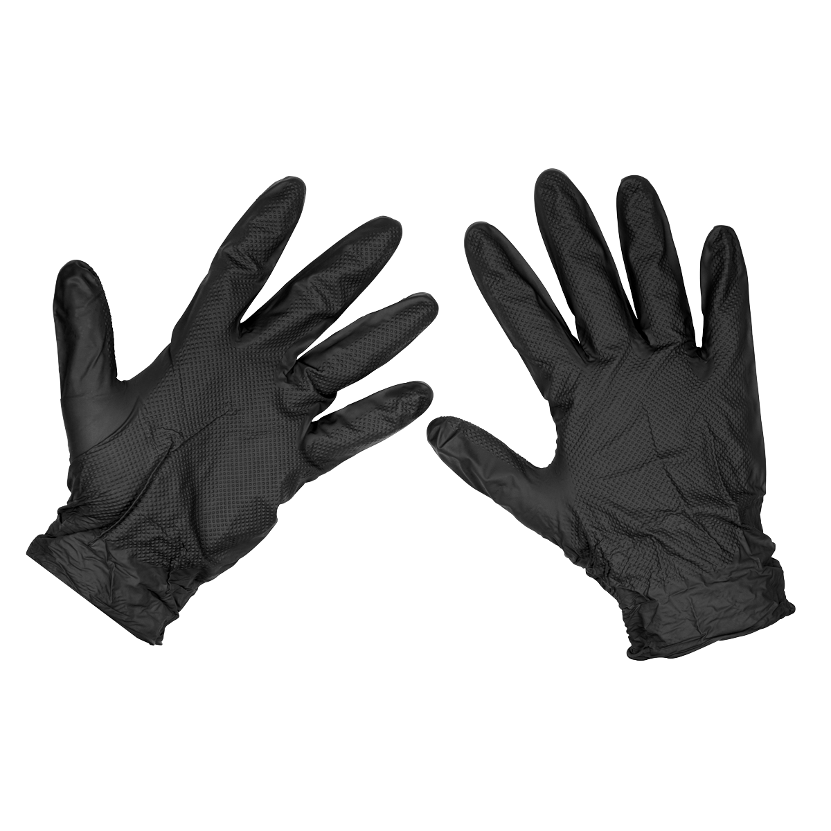 Diamond Grip Extra-Thick Nitrile Powder-Free Gloves, Black,