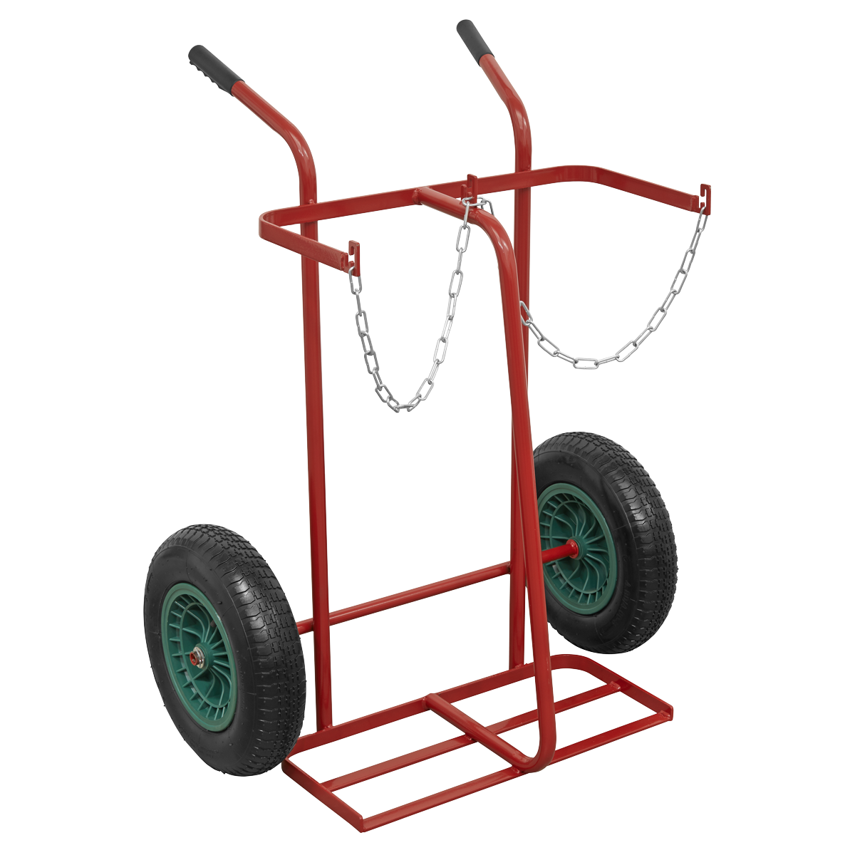 Welding 2-Bottle Trolley with Pneumatic Tyres