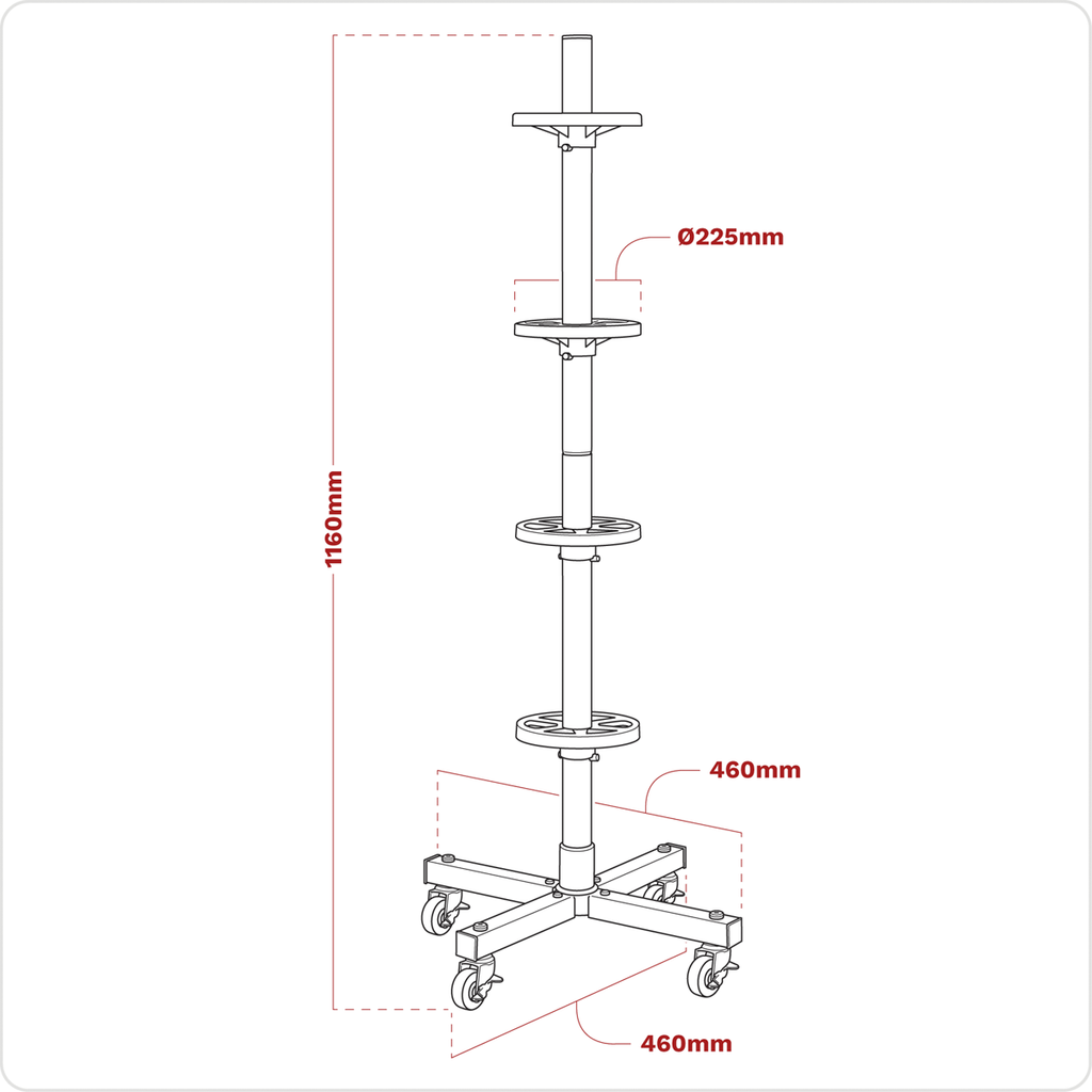 Wheel Storage Trolley 100kg Capacity