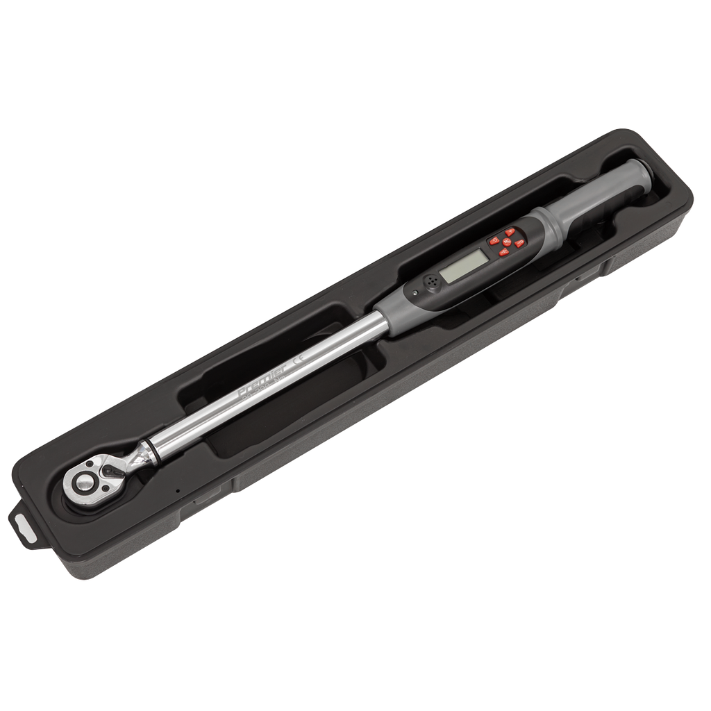Premier Digital Torque Wrench with Angle Function, 1/2"Sq Drive, 20-200Nm