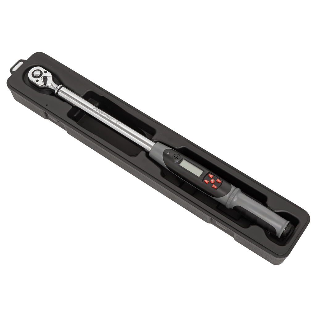 Premier Digital Torque Wrench with Angle Function, 1/2"Sq Drive, 20-200Nm