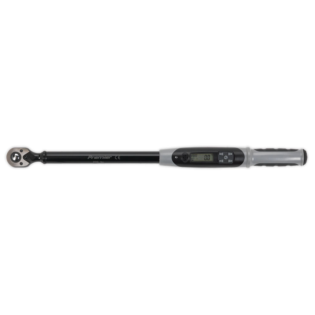 Premier Black Digital Torque Wrench with Angle Function, 1/2"Sq Drive, 20-200Nm
