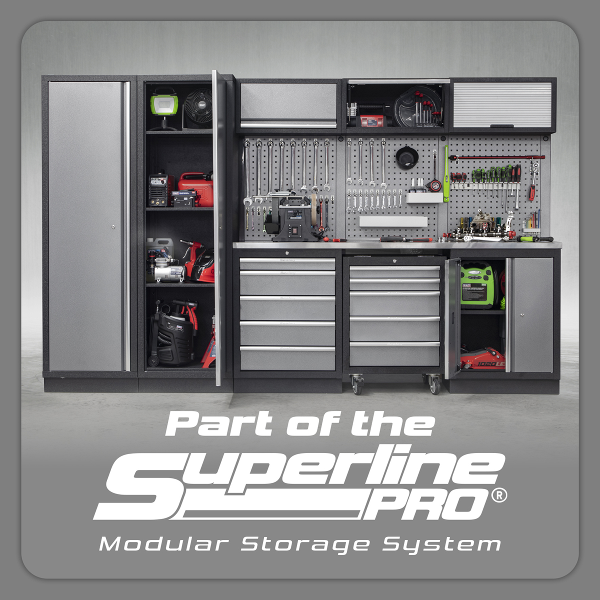 Superline PRO® Storage System with Wood Worktop 1.96m