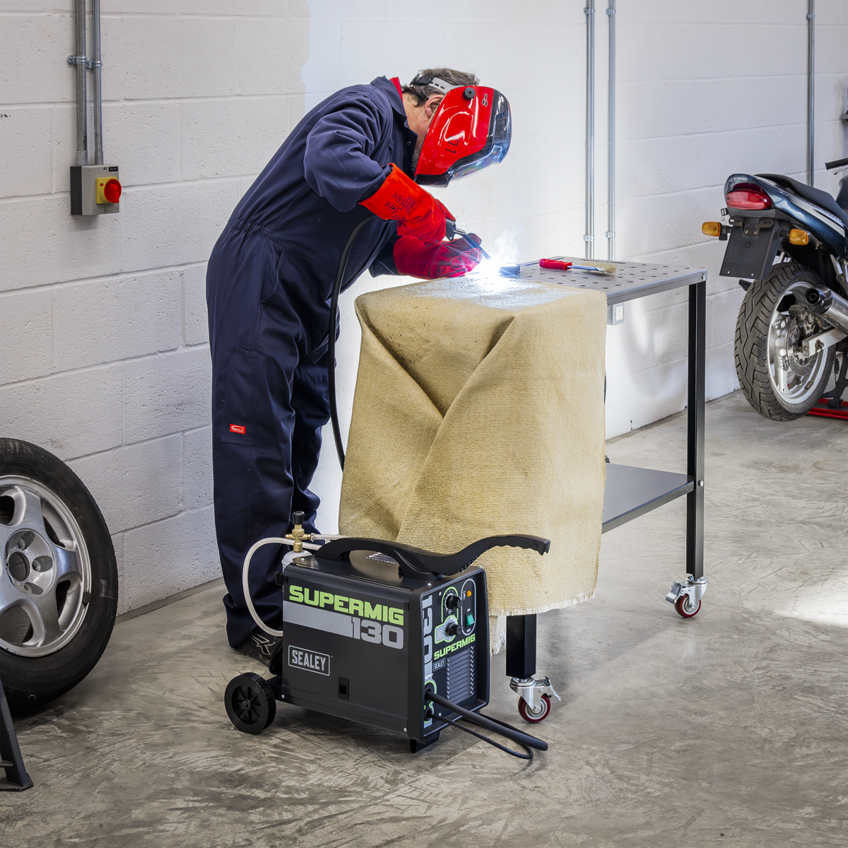 Mini Portable Gas/Gasless MIG Welder, 130A (SUPERMIG130)