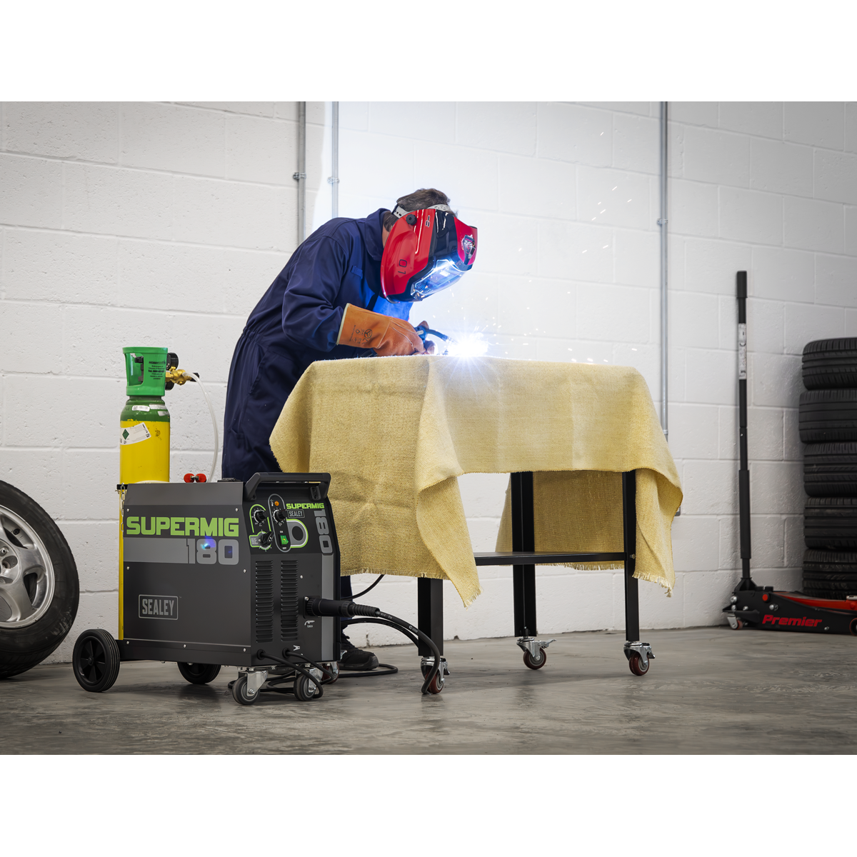 Professional Gas/Gasless MIG Welder with Binzel® Euro Torch 180A 230V