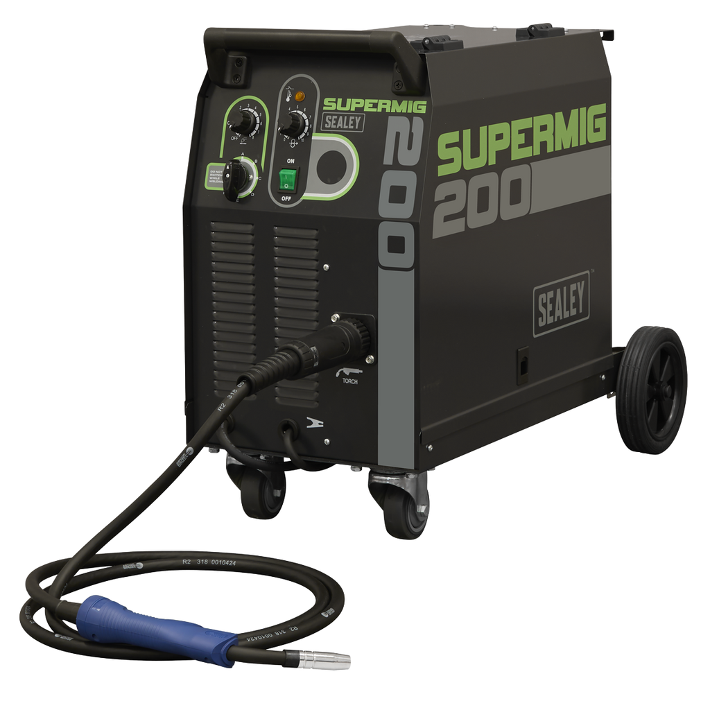 Professional Gas/Gasless MIG Welder with Binzel® Euro Torch 200A 230V
