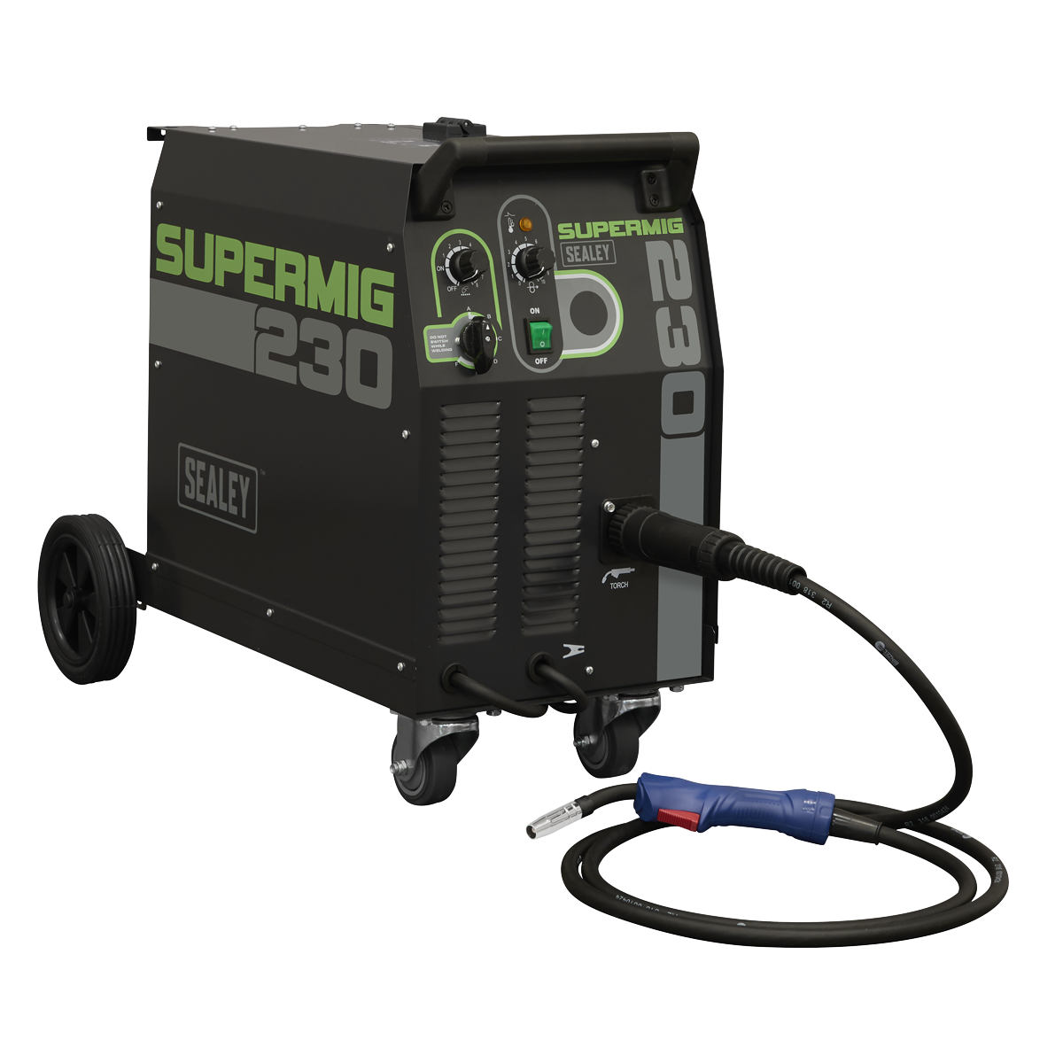 Professional Gas/Gasless MIG Welder with Binzel® Euro Torch 230A 230V