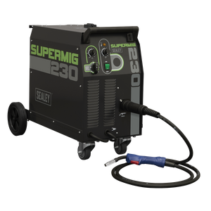 Professional Gas/Gasless MIG Welder with Binzel® Euro Torch 230A 230V