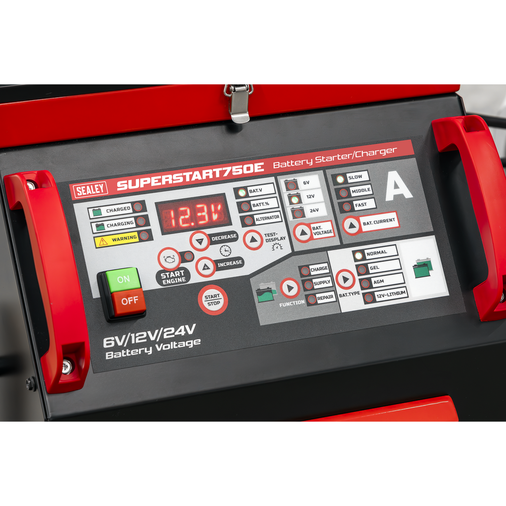 6/12/24V Battery Starter/Charger 750A