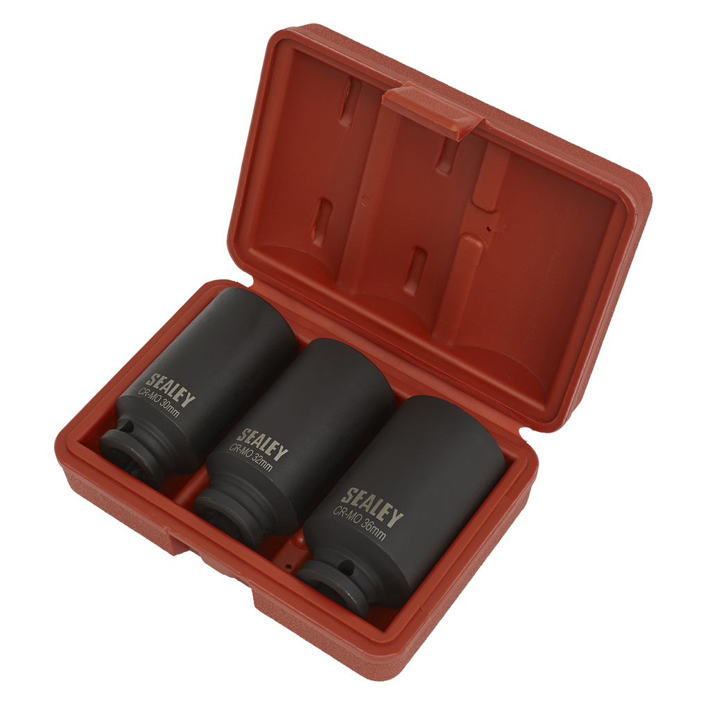 Impact Hub Nut Socket Set 1/2"Sq Drive 12-Point 3pc