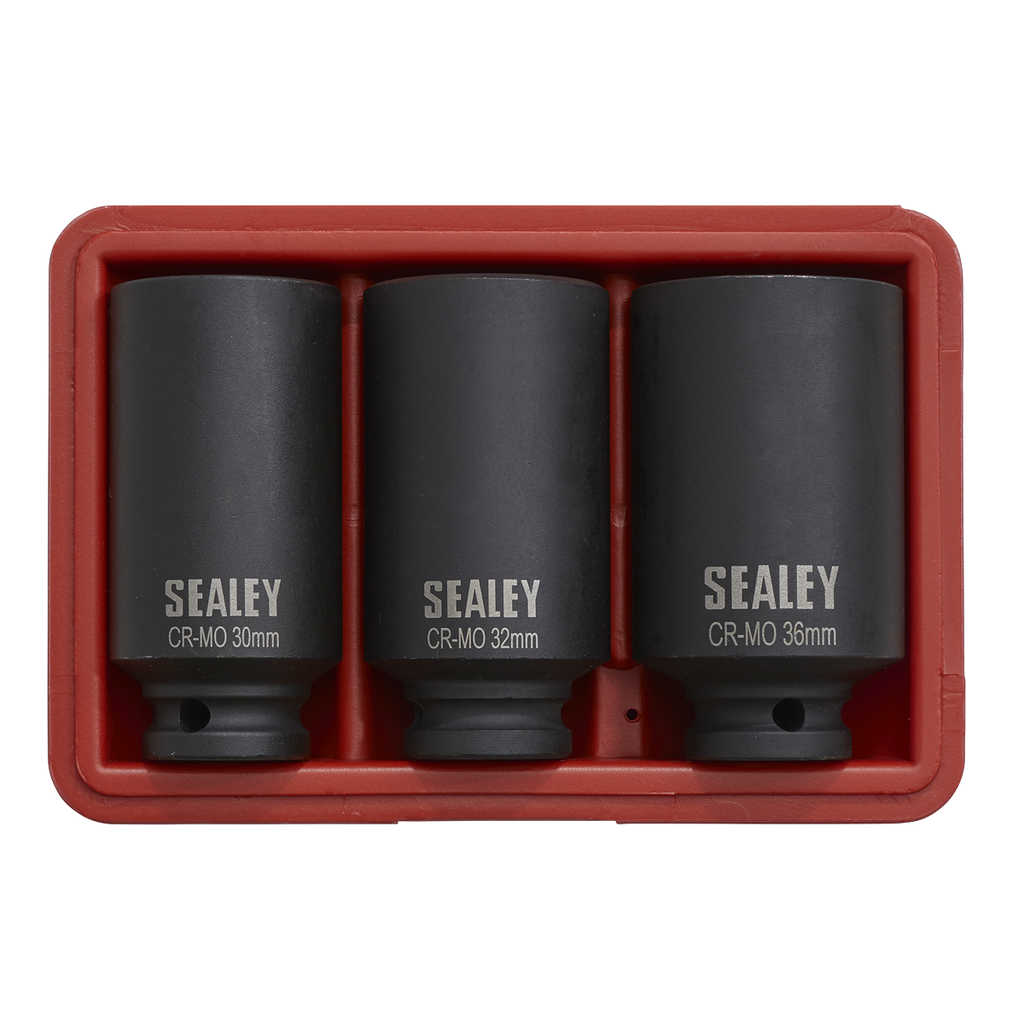 Impact Hub Nut Socket Set 1/2"Sq Drive 12-Point 3pc