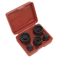Impact Hub Socket & Socket Bit Set 1/2"Sq Drive 12-Point 5pc