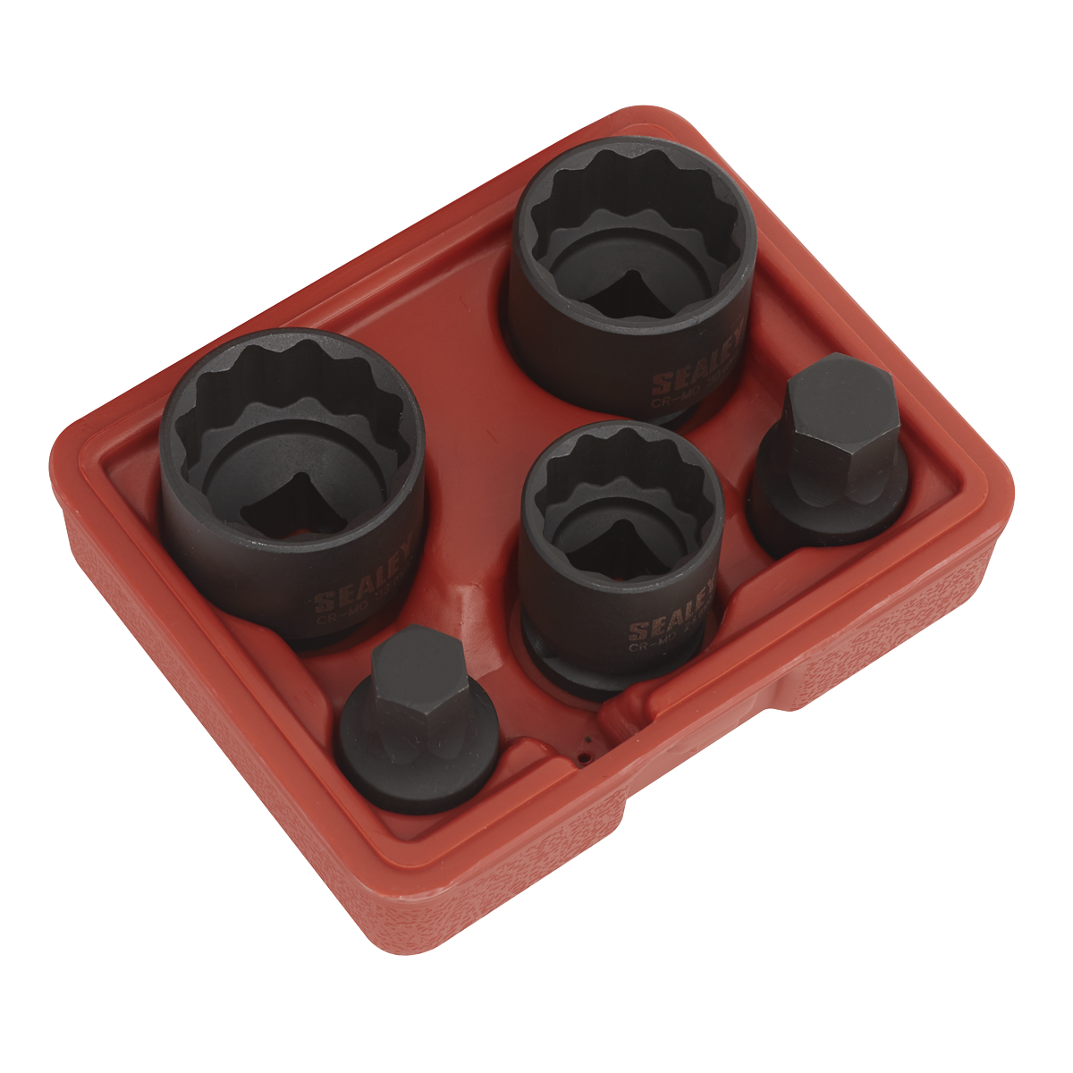 Impact Hub Socket & Socket Bit Set 1/2"Sq Drive 12-Point 5pc
