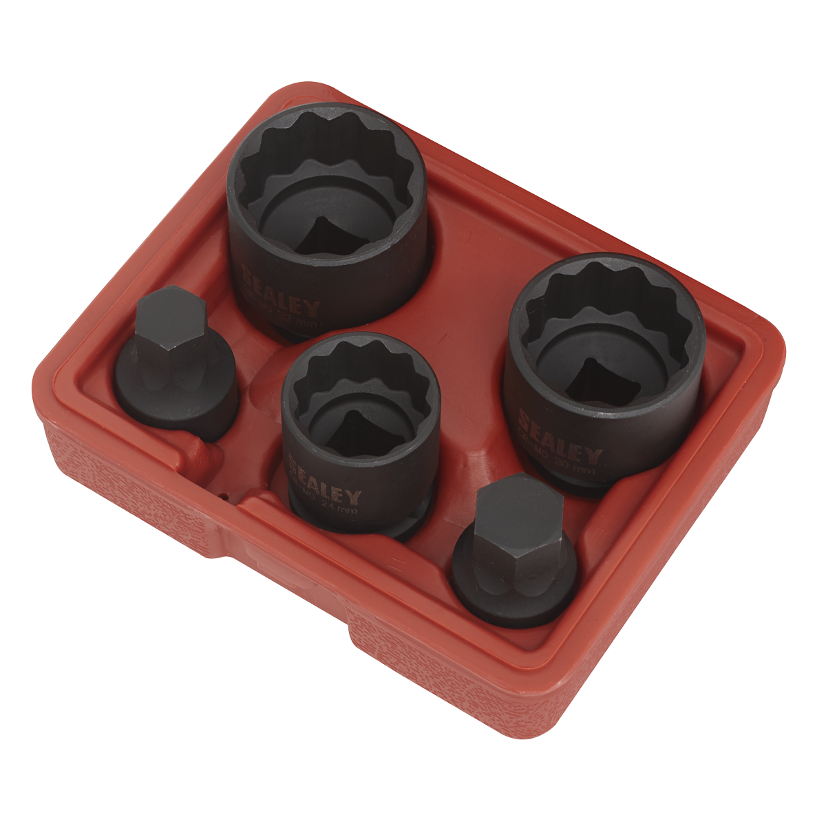 Impact Hub Socket & Socket Bit Set 1/2"Sq Drive 12-Point 5pc
