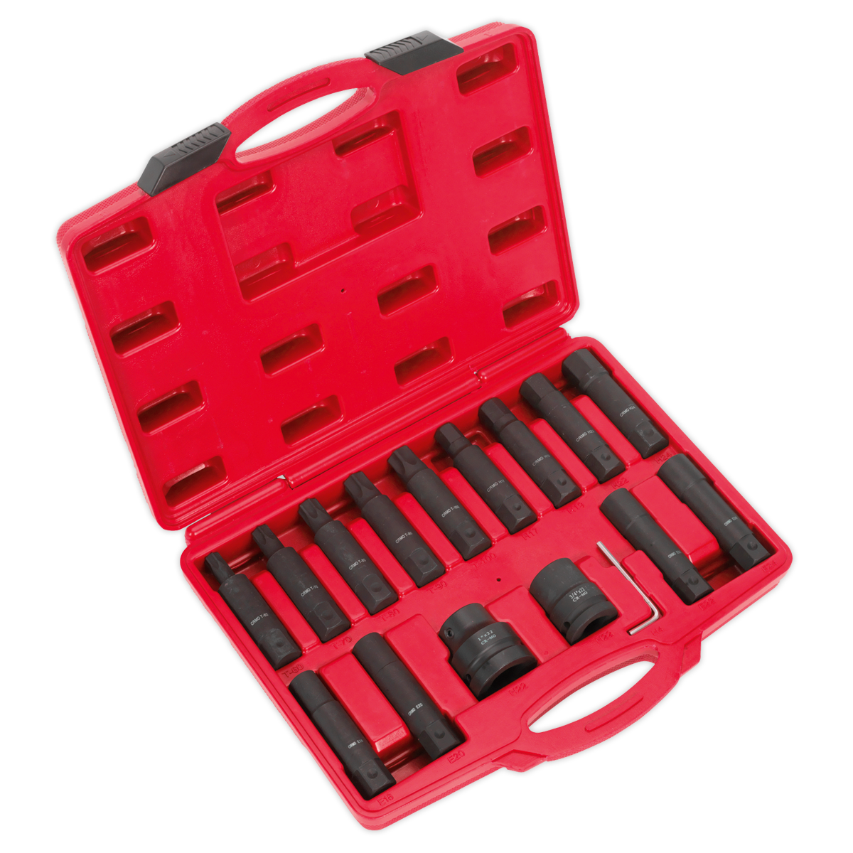 Impact Hex, TRX-Star* & TRX-Star* Female Socket Bit Set 3/4" & 1"Sq Drive 16pc