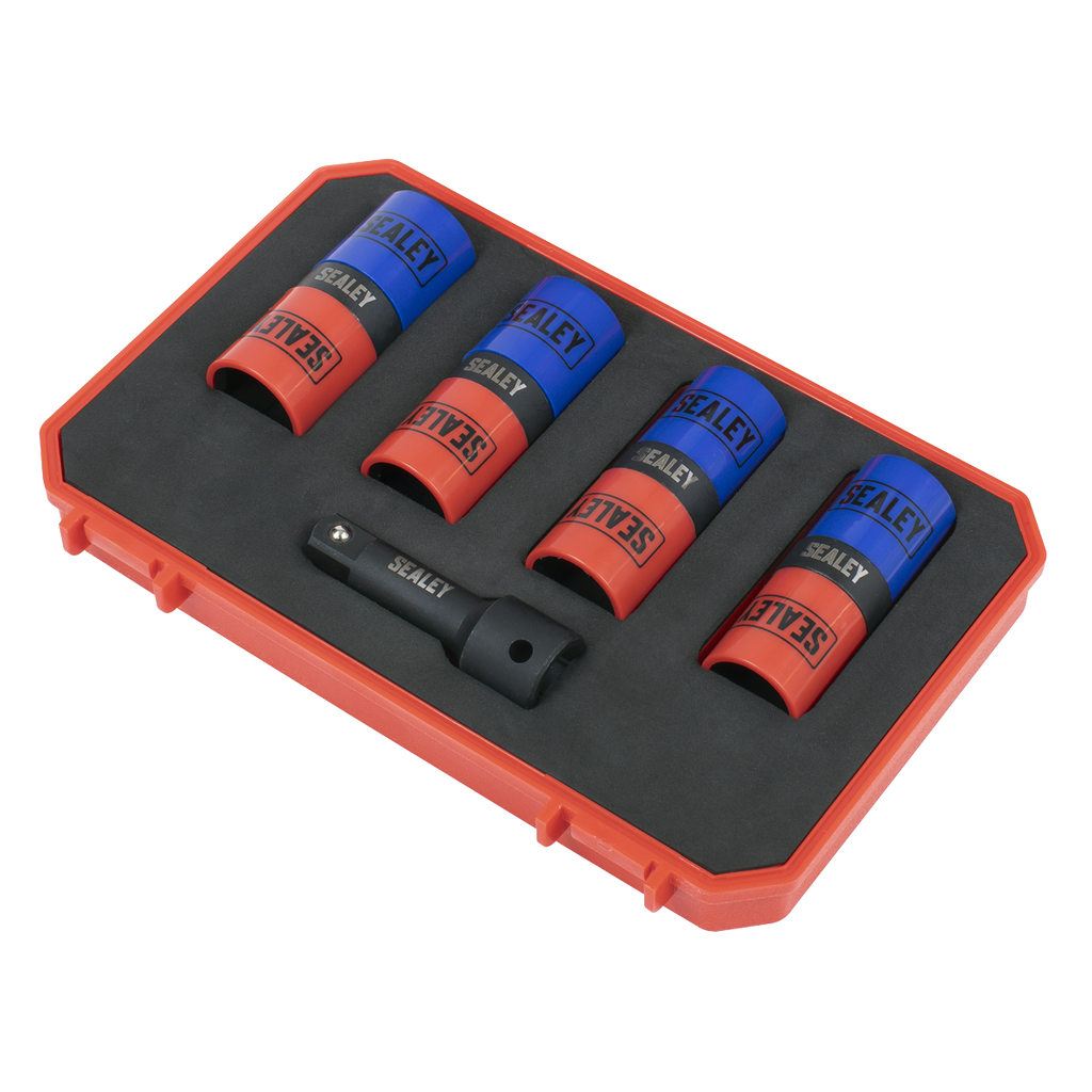 Double Ended Alloy Wheel Impact Socket Set 1/2"Sq Drive 5pc