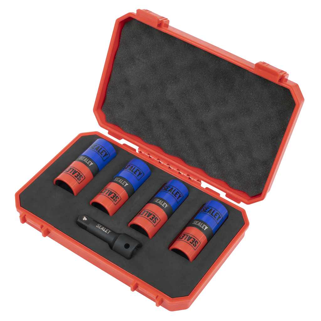 Double Ended Alloy Wheel Impact Socket Set 1/2"Sq Drive 5pc