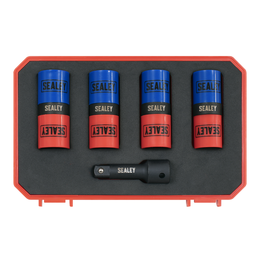 Double Ended Alloy Wheel Impact Socket Set 1/2"Sq Drive 5pc