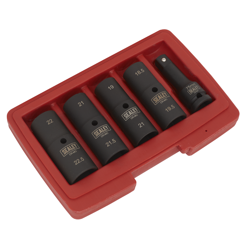 Double Ended Impact Socket Set 1/2"Sq Drive 5pc