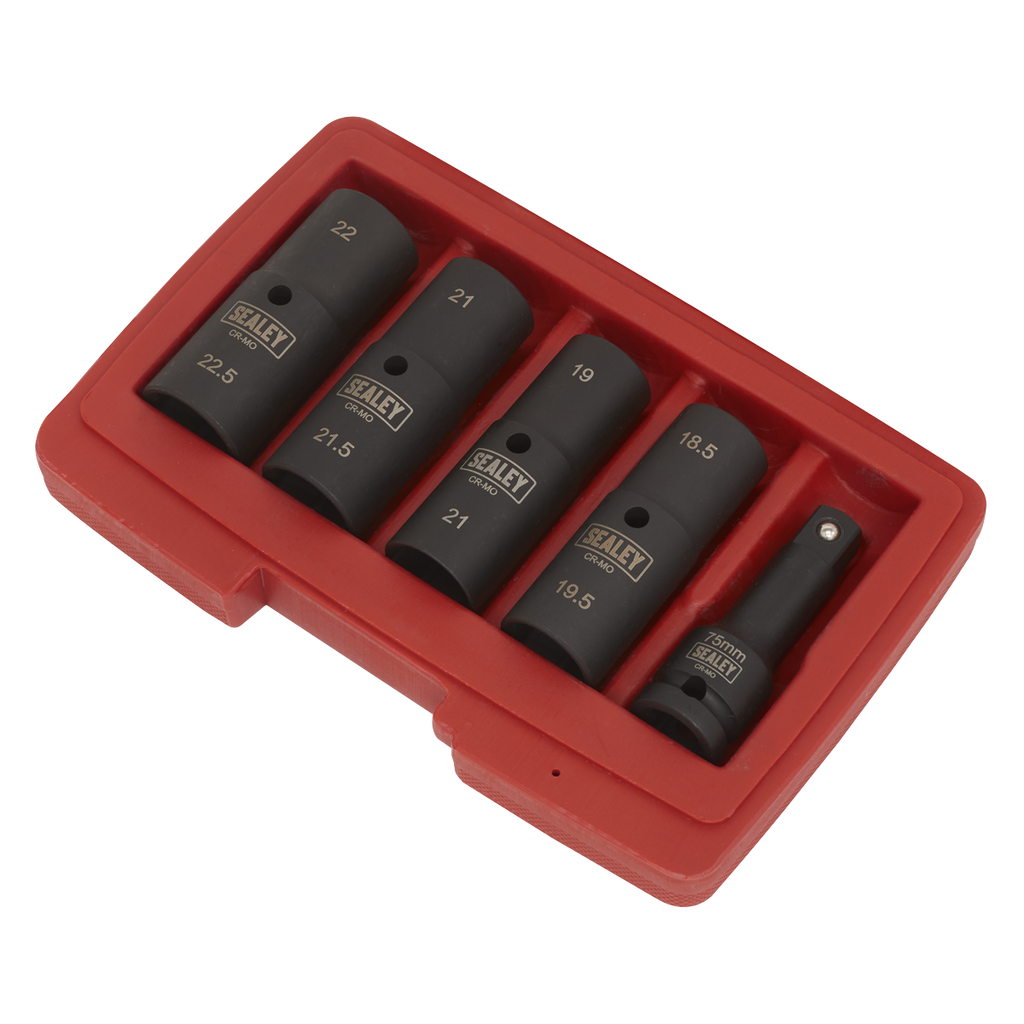 Double Ended Impact Socket Set 1/2"Sq Drive 5pc