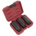 Deep Weighted Impact Socket Set 1/2"Sq Drive 3pc