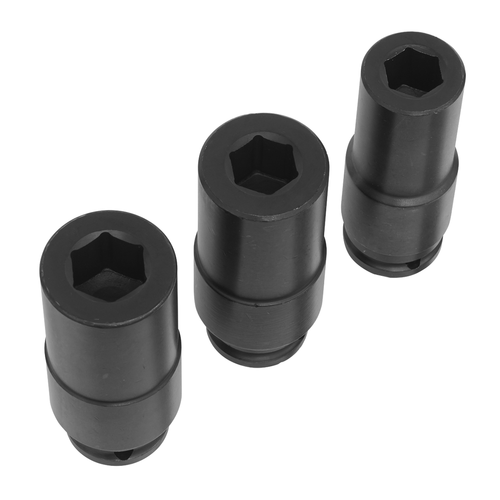 Deep Weighted Impact Socket Set 1/2"Sq Drive 3pc