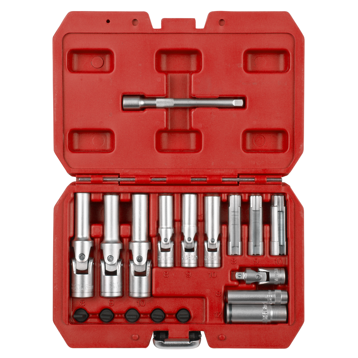 Glow Plug Socket Set 18pc 1/4"Sq & 3/8"Sq Drive