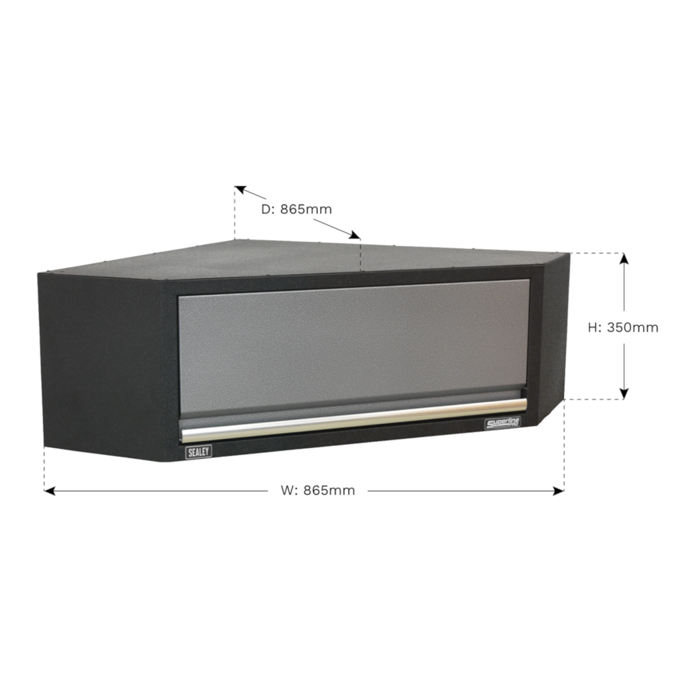 Sealey APMS61 Superline Pro Modular Heavy-Duty Corner Wall Mounted Tool Storage Box Garage Workshop Cabinet Unit 865mm
