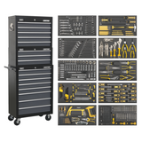 Sealey 16 Drawer Tool Chest Combination & Tool Kit - Black/Grey - A