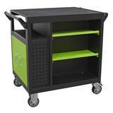 Sealey 7 Drawer Mobile Workstation with Cupboard - Green - C