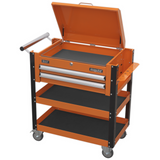 Sealey Heavy-Duty 2 Drawer Mobile Tool & Parts Trolley - Orange - B