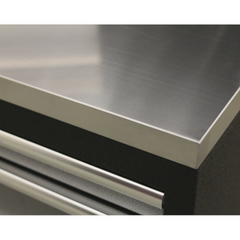 Sealey APMS50SSC Superline Pro Modular Stainless Steel Worktop 2040mm for Floor Tool Cabinet Garage Workshop Box