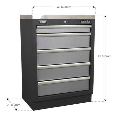 Sealey 5 Drawer Modular Floor Cabinet 680mm - A