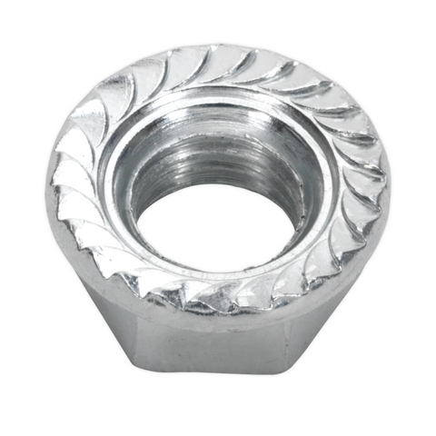 Sealey Zinc Plated Serrated Flange Nut M10 100 Pack - A