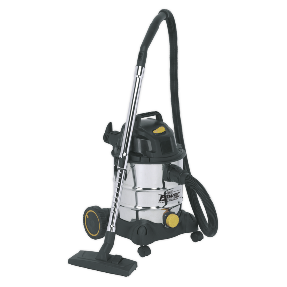 Sealey PC200SD110V Industrial Wet & Dry Vacuum Cleaner with Stainless Steel Drum 20 Litre 1250W 110V