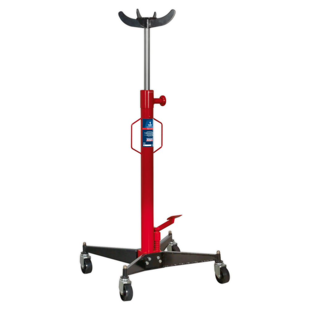 Sealey 1000ETJ Vertical Transmission Jack Gearbox Support Lift, 1000kg Capacity, Red