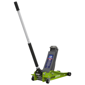 Sealey 2001LEHV 2.25 Tonne Low Entry Profile Garage Workshop Trolley Jack with Rocket Lift Green