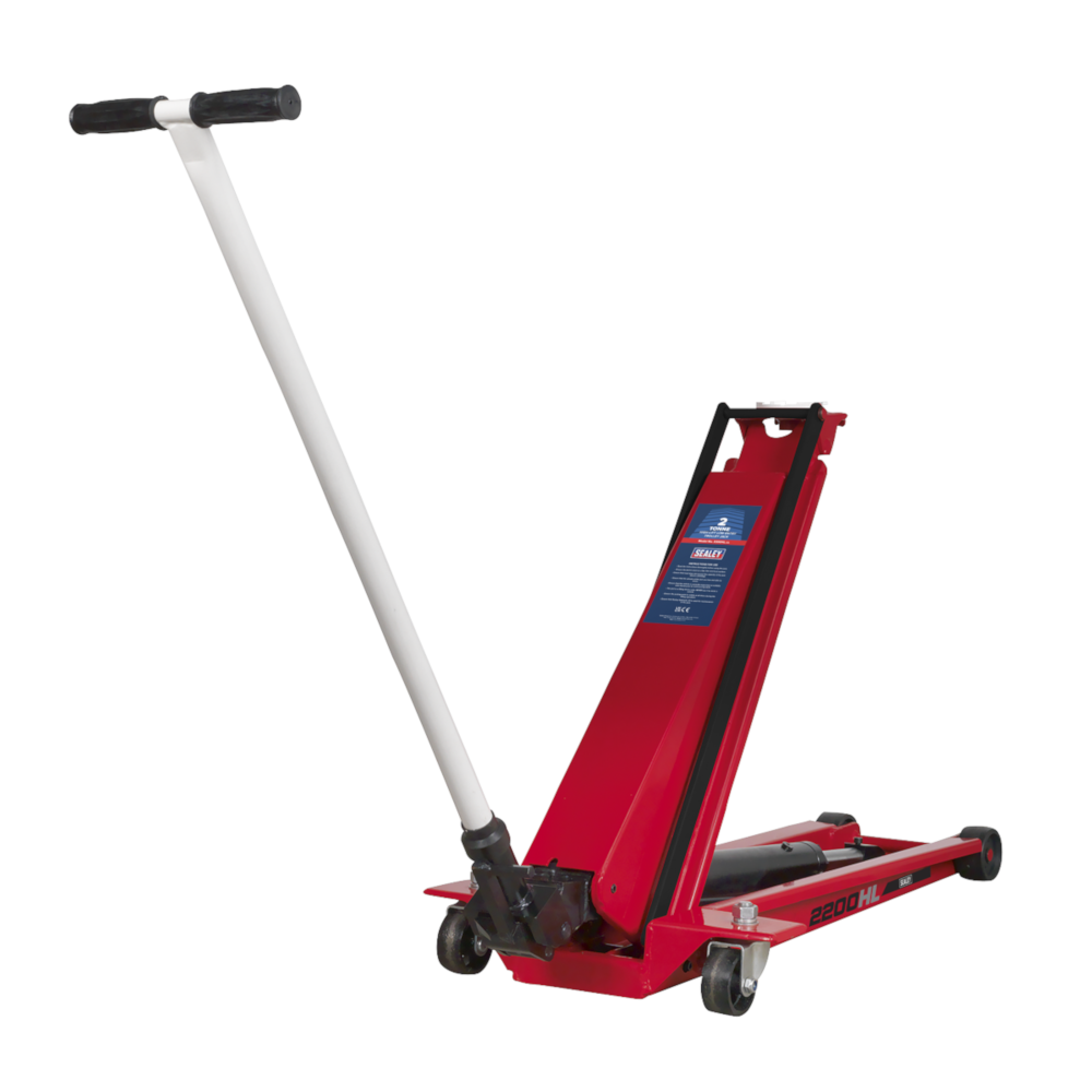 Sealey 2200HL 2 Tonne High Lift Low Profile Garage Workshop Trolley Jack Red