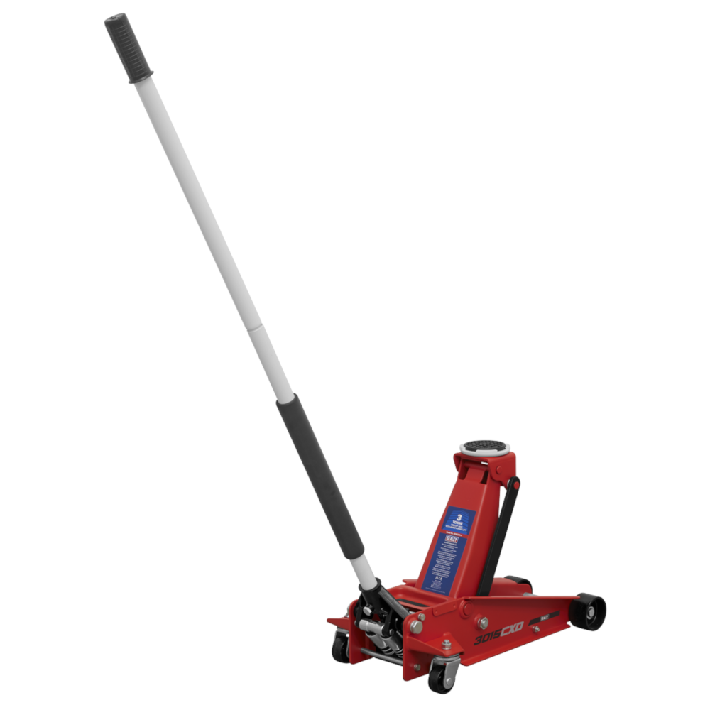 Sealey 3015CXD 3 Tonne Garage Workshop Vehicle Lifting Trolley Jack with Super Rocket Lift Red