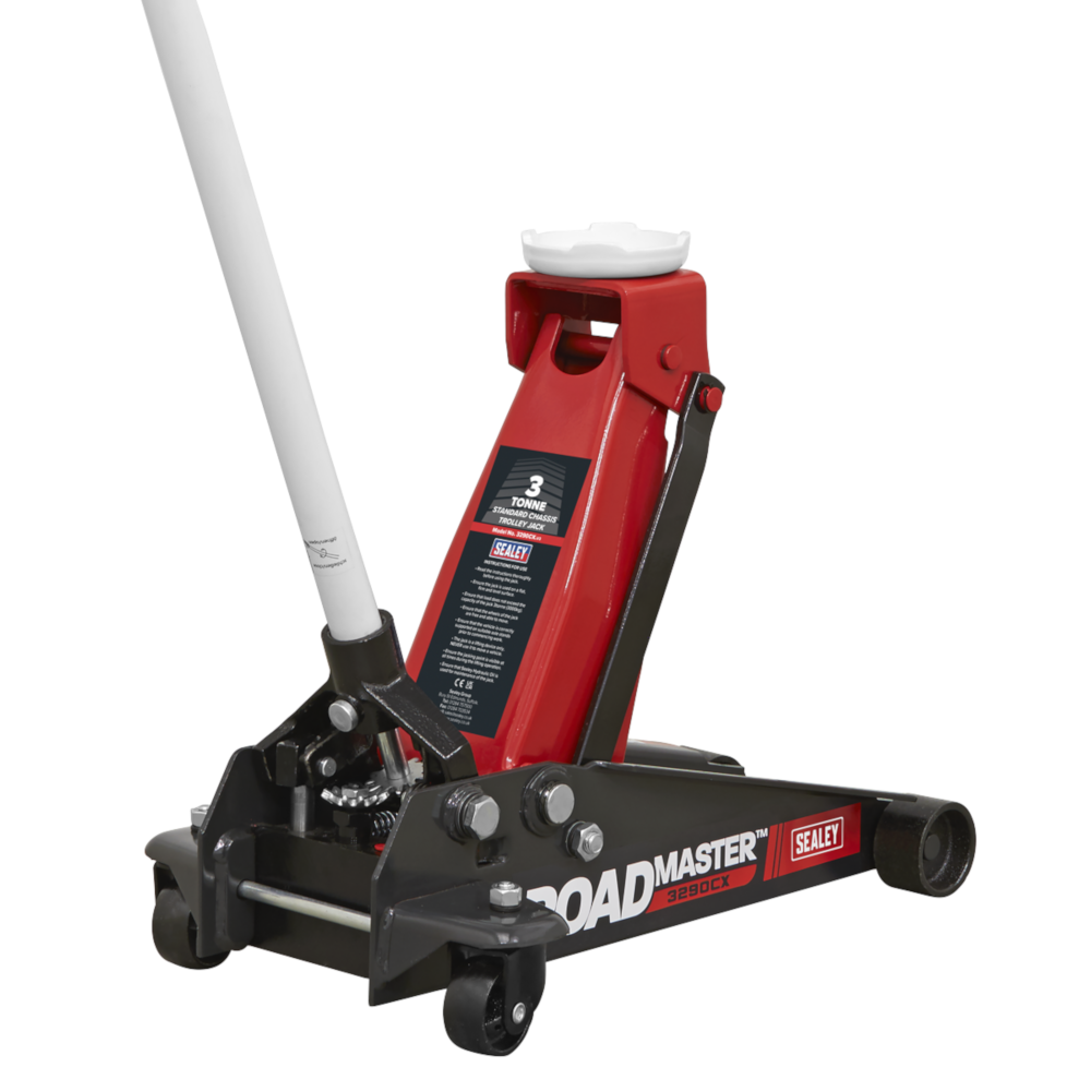 Sealey 3290CX 3 Tonne Standard Chassis Garage Workshop Vehicle Lifting Trolley Jack Red