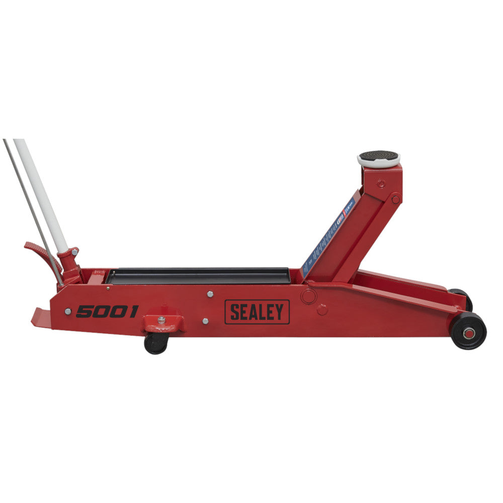 Sealey 5001 5 Tonne Heavy Duty Long Reach Garage Workshop Vehicle Lifting Trolley Jack Red