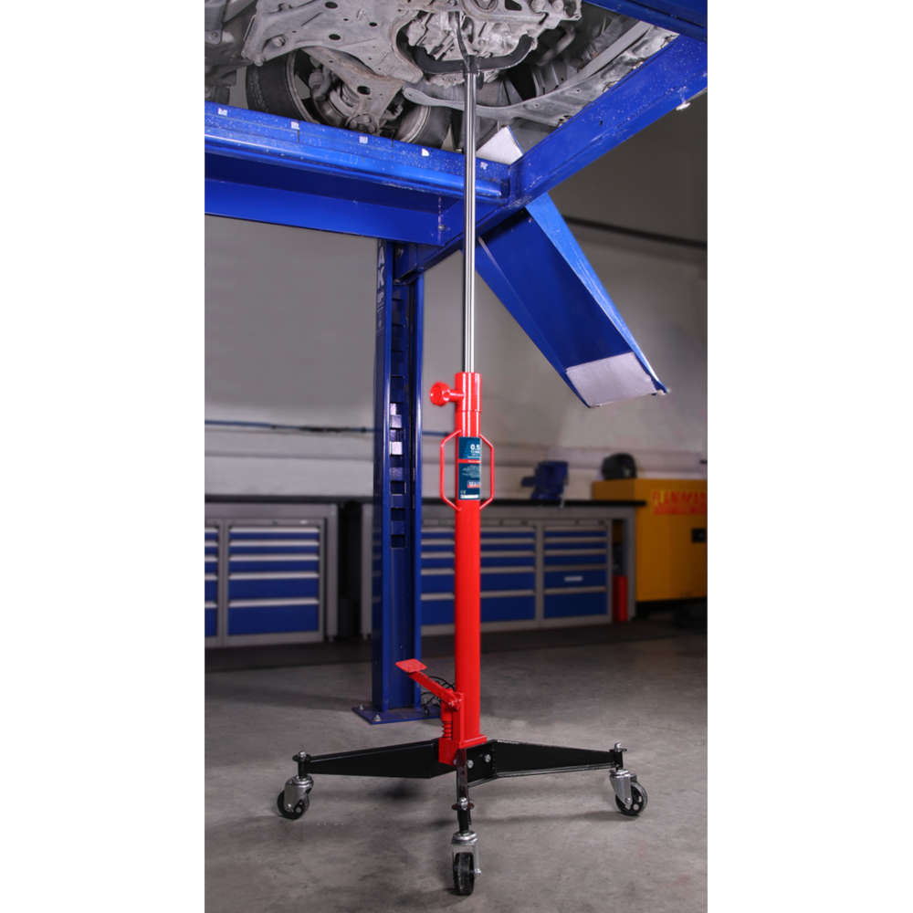 Sealey 500ETJ Vertical Transmission Jack Gearbox Support Lift, 500kg Capacity, Red