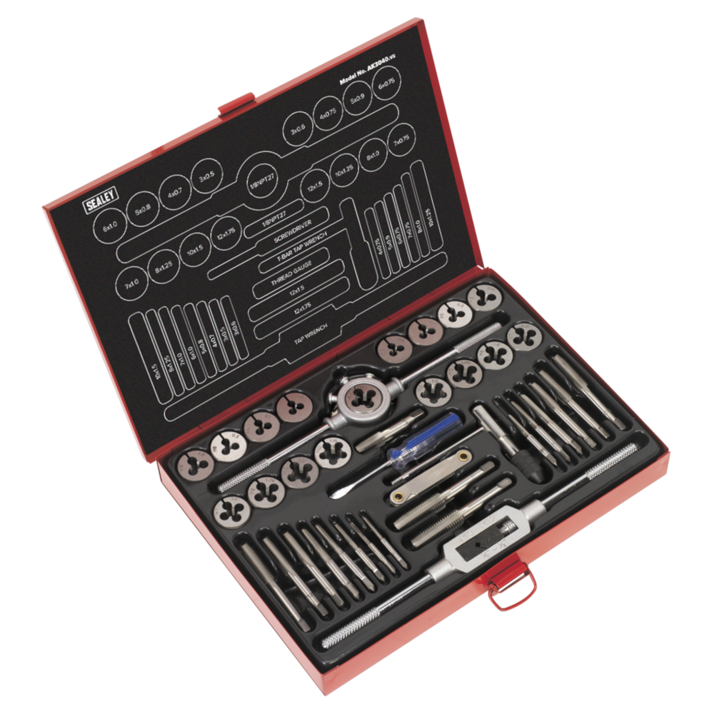 Sealey AK3040 40 Piece Tap & Die Set Split Dies