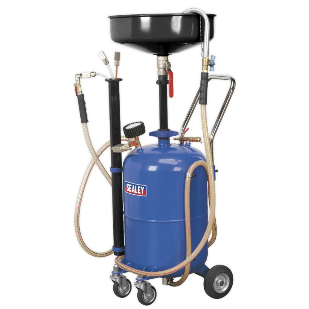 Sealey AK456DX Mobile Waste Oil Fluid Drainer 35 Litre Air Discharge
