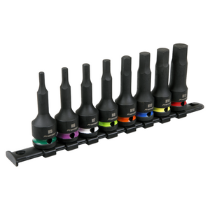 Sealey AK56001 Hex Impact Tool Socket Bit Set, 1/2" Sq. Drive, 8 Piece