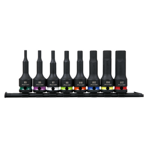 Sealey AK56001 Hex Impact Tool Socket Bit Set, 1/2" Sq. Drive, 8 Piece