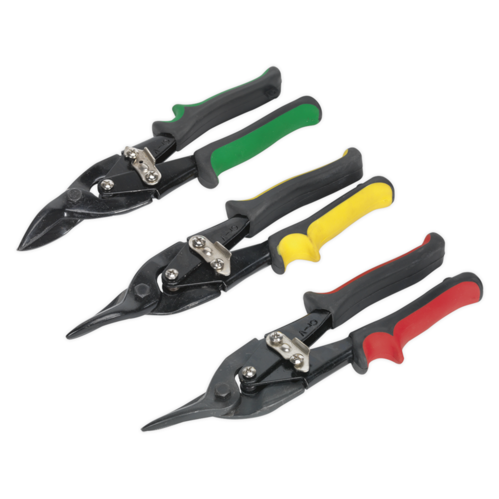 Sealey AK6907 Aviation Tin Snip Drop Forged Chrome Vanadium Cutter Set