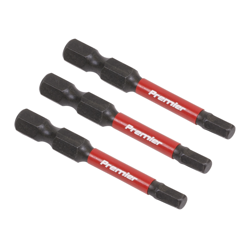 Sealey AK8237 3 Piece Hex Impact Power Tool Drill Screwdriver Bits 4mm x 50mm