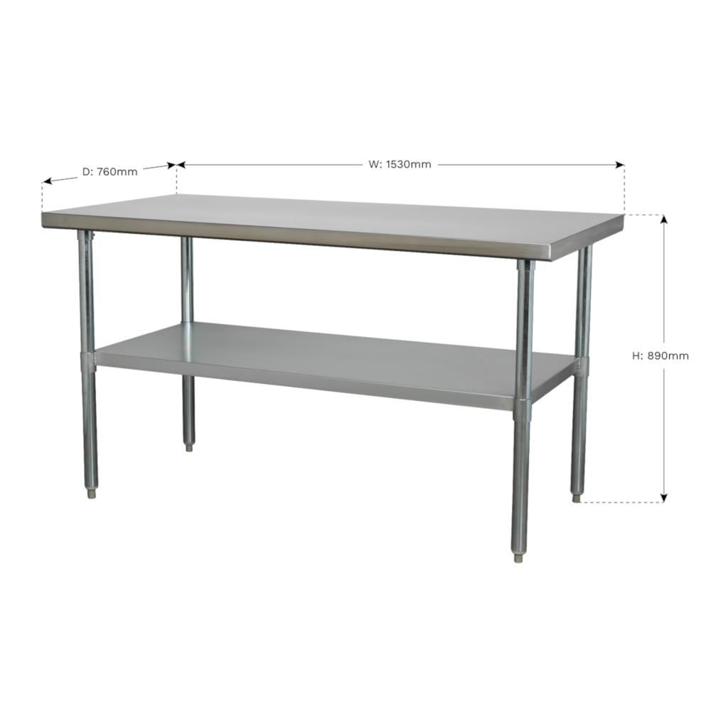 Sealey AP1560SS Stainless Steel Worktop Garage Workshop Workbench 1530mm