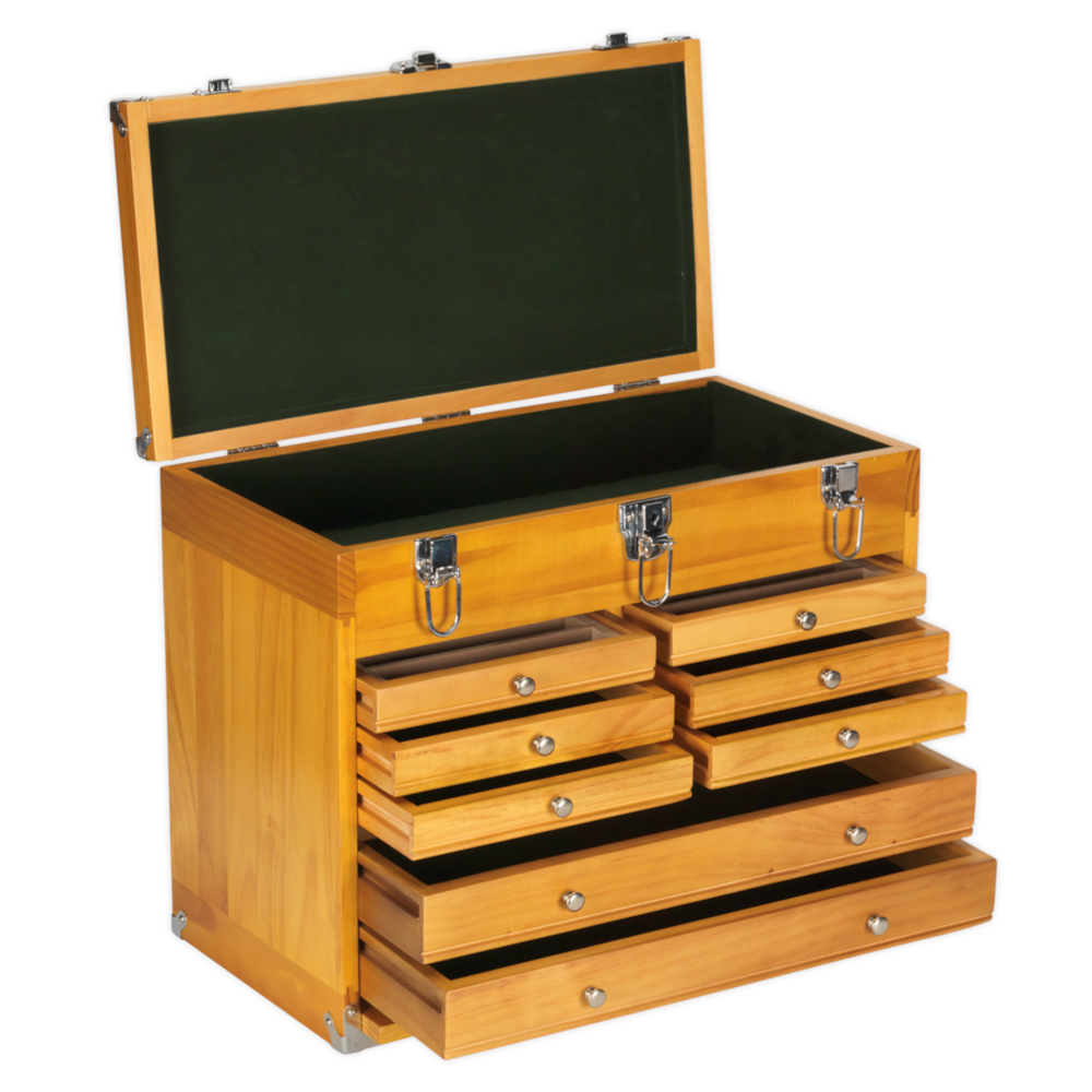 Sealey AP1608W Machinist 8 Drawer Workshop Tool Storage Box Walnut
